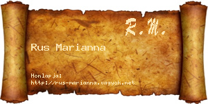 Rus Marianna névjegykártya